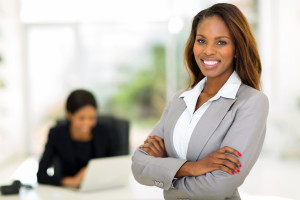 smart african business woman in office